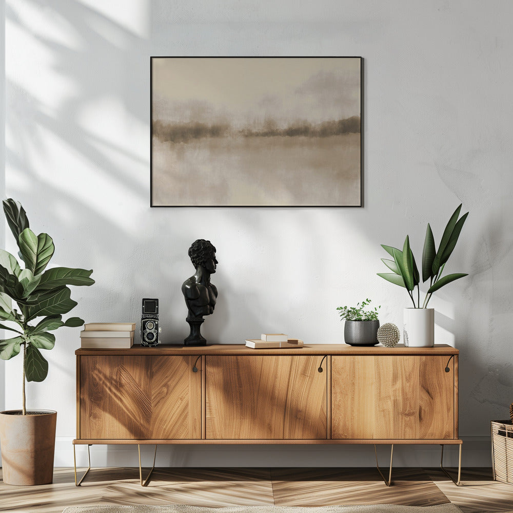 Abstrakte Landschaft in neutralen Brauntönen | Poster
