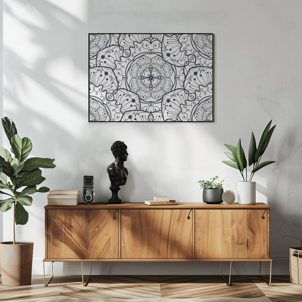 Abstrakte Mandala-Linienkunst | Poster