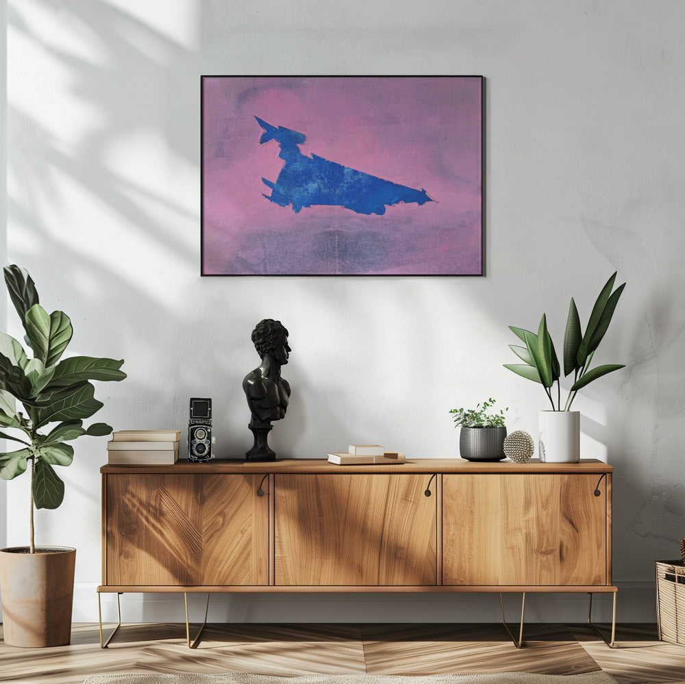UAP, Blau, bewölkter rosa Himmel | Poster