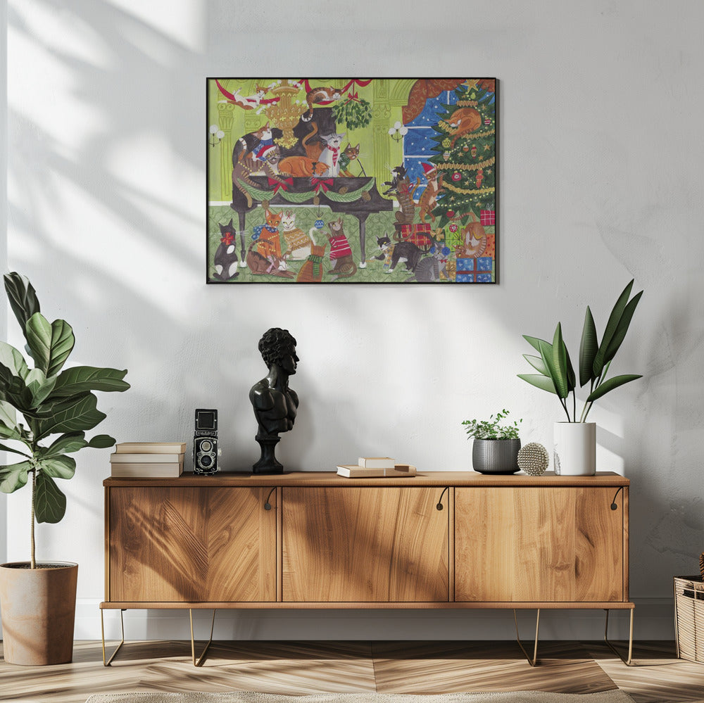 Katzen spielen Klavier | Poster
