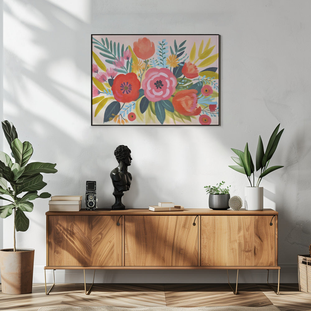Skurriler Frühlingsgarten | Poster