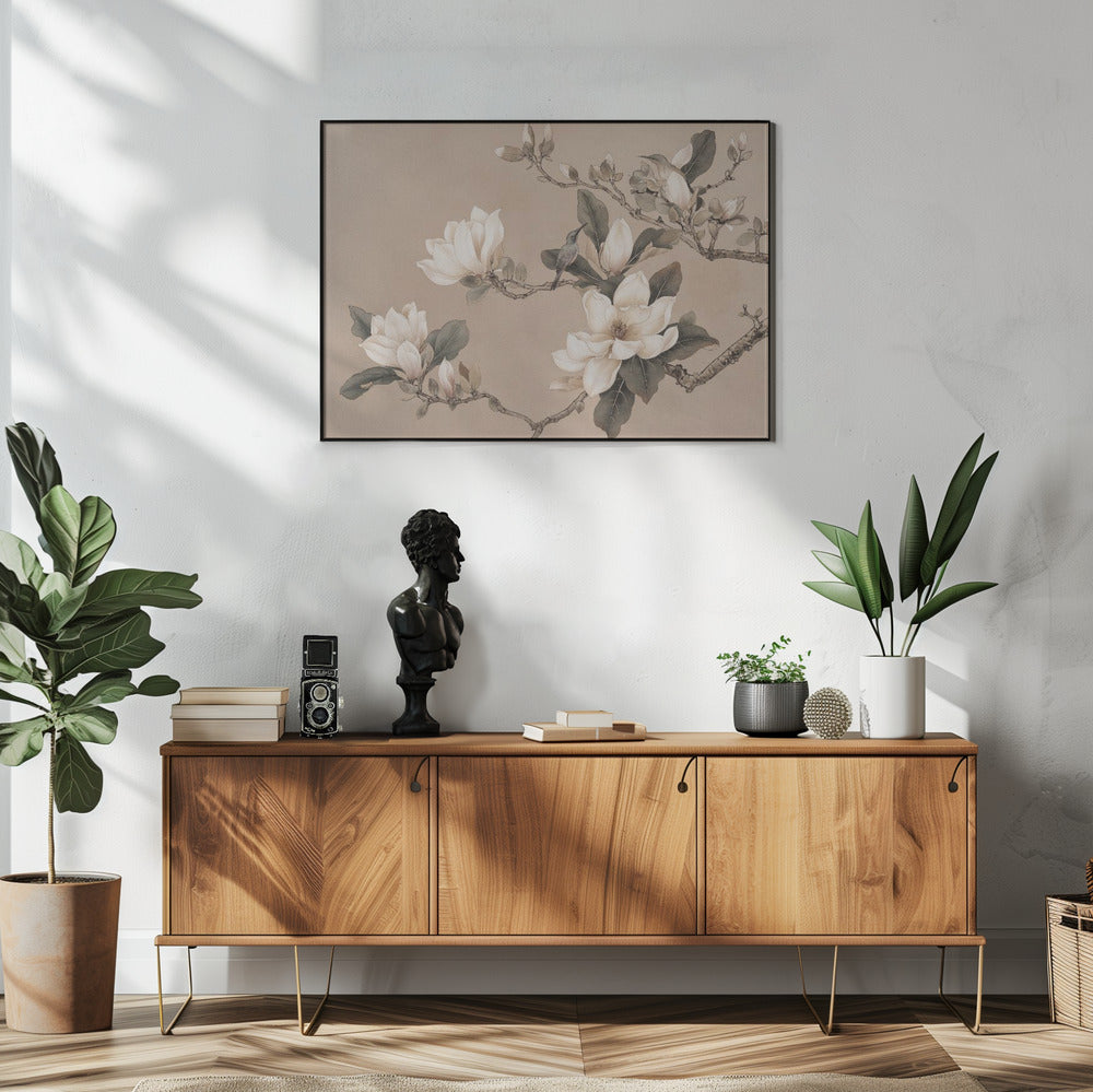 Chinoiserie Magnolienvogel 001 | Poster