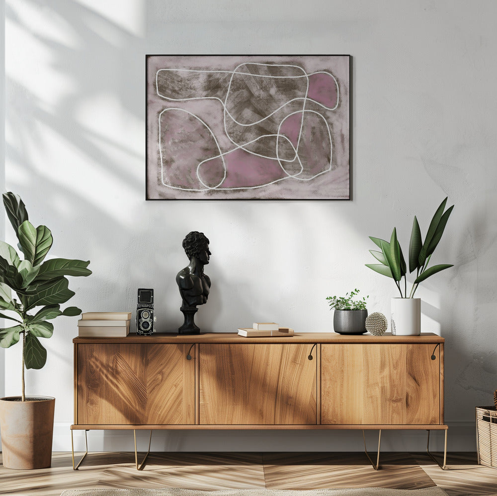 Pastellrosa Strichzeichnung | Poster