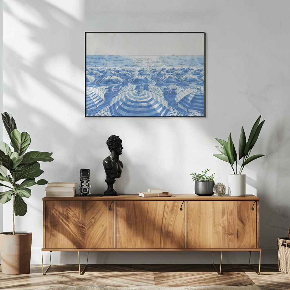 Gestreifte Regenschirme | Poster