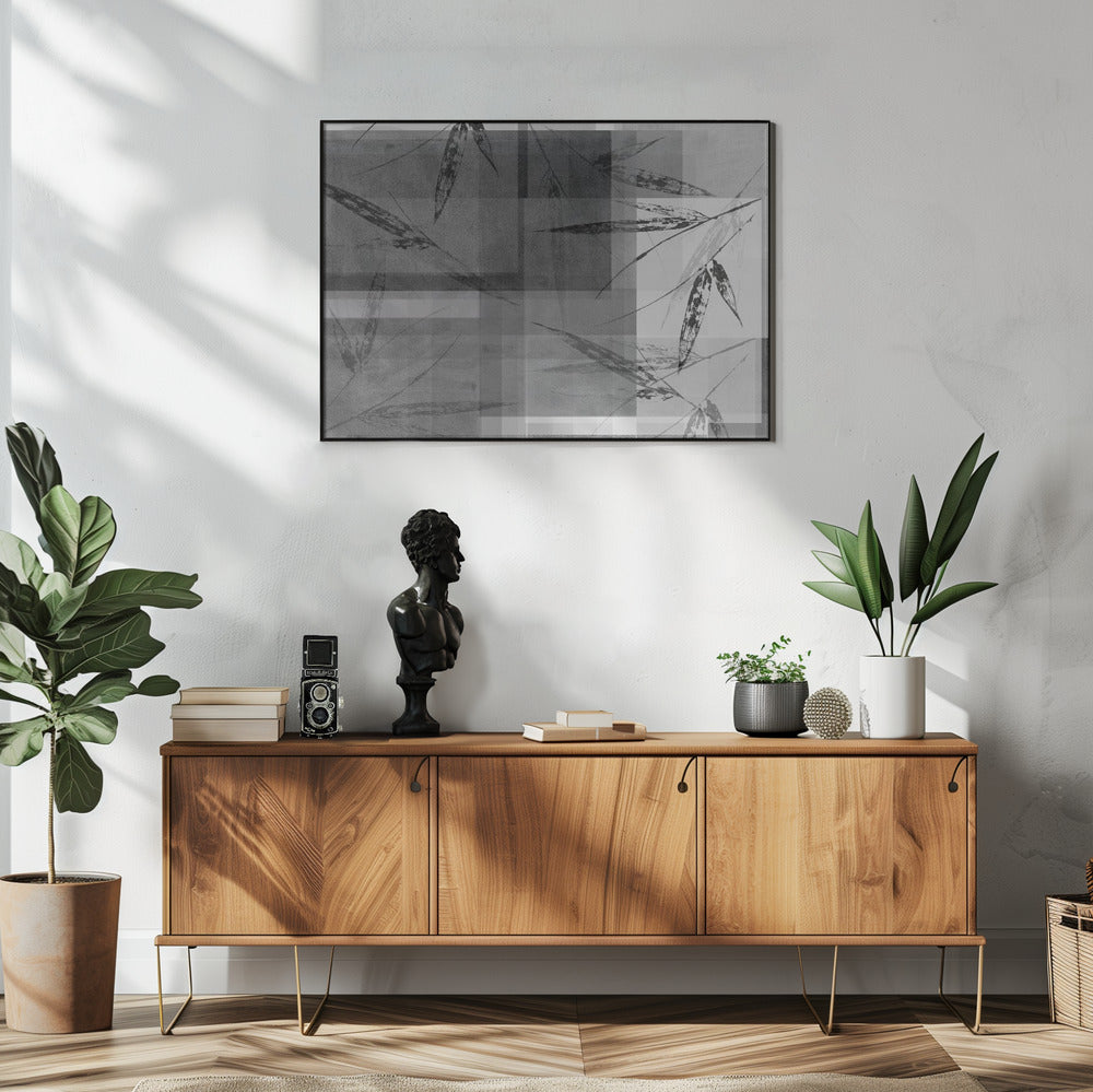 Abstrakte Pflanzen in neutralen Tönen | Poster