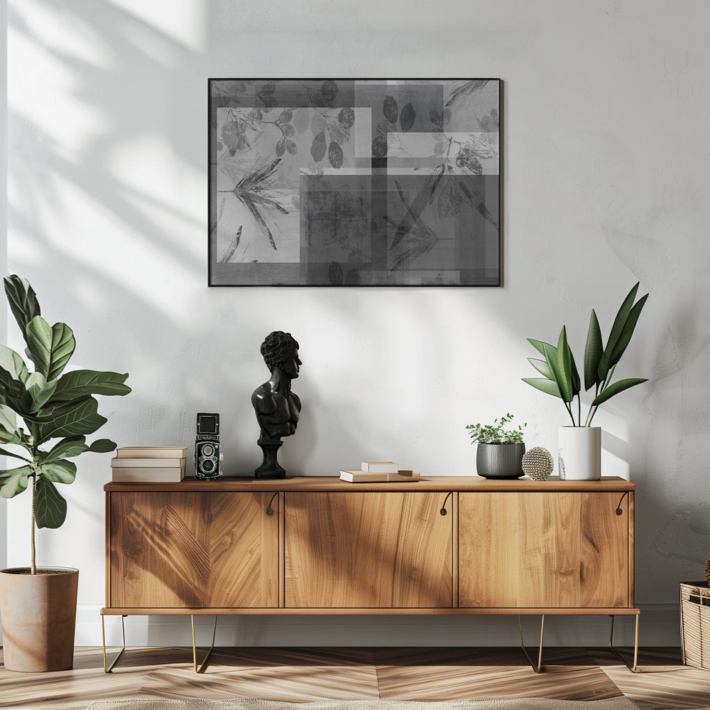 Abstrakte Pflanzen in neutralen Tönen | Poster