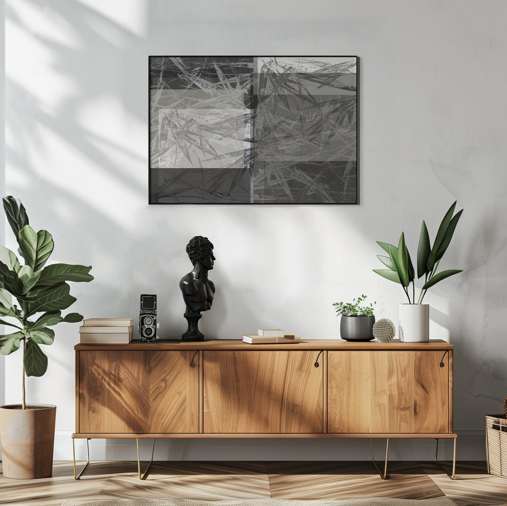 Abstrakte Pflanzen in neutralen Tönen | Poster