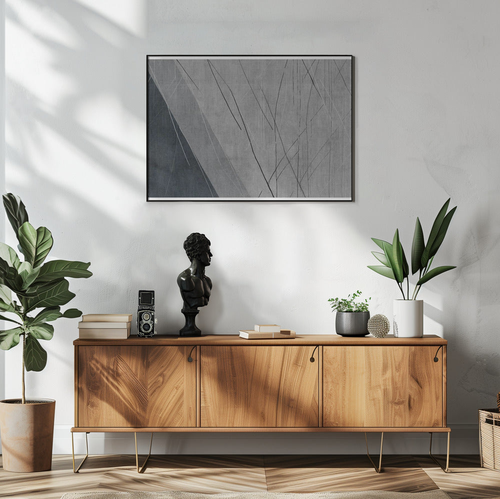 Abstrakte Linien auf Grau | Poster