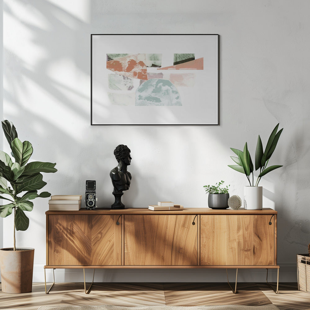 Abstrakte Collage mit geometrischen Formen | Poster