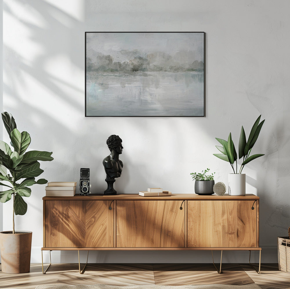 Ein ruhiger, nebliger See | Poster