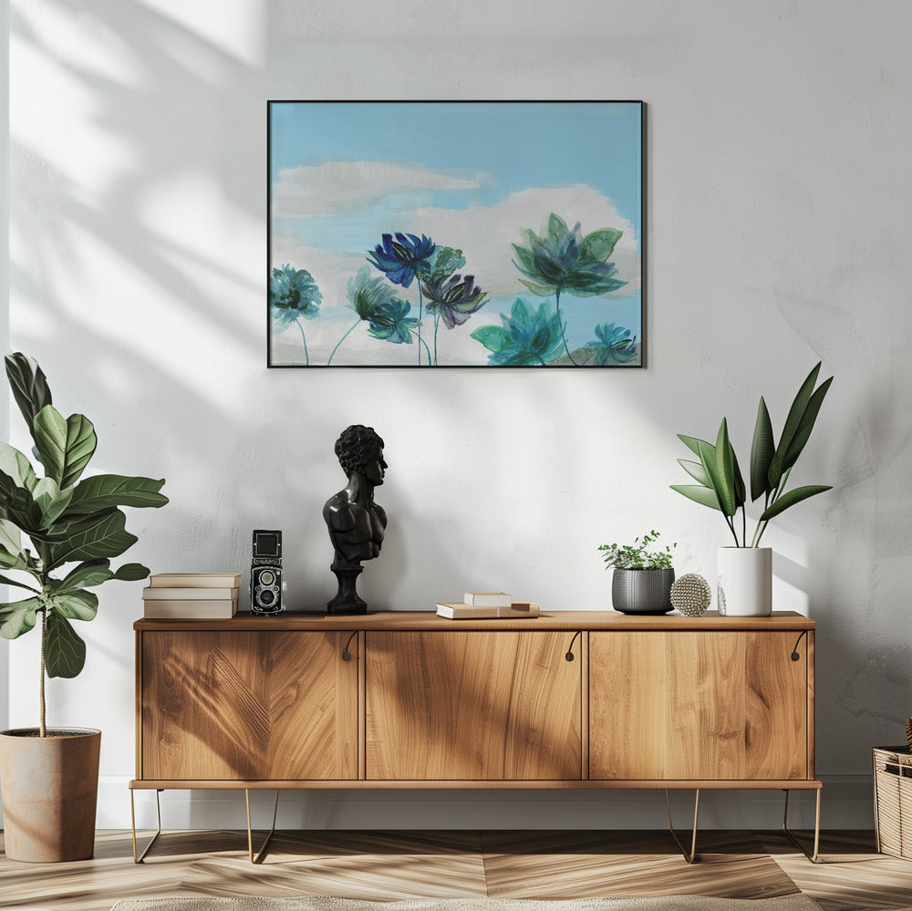 Azurblauer Blütenhorizont | Poster