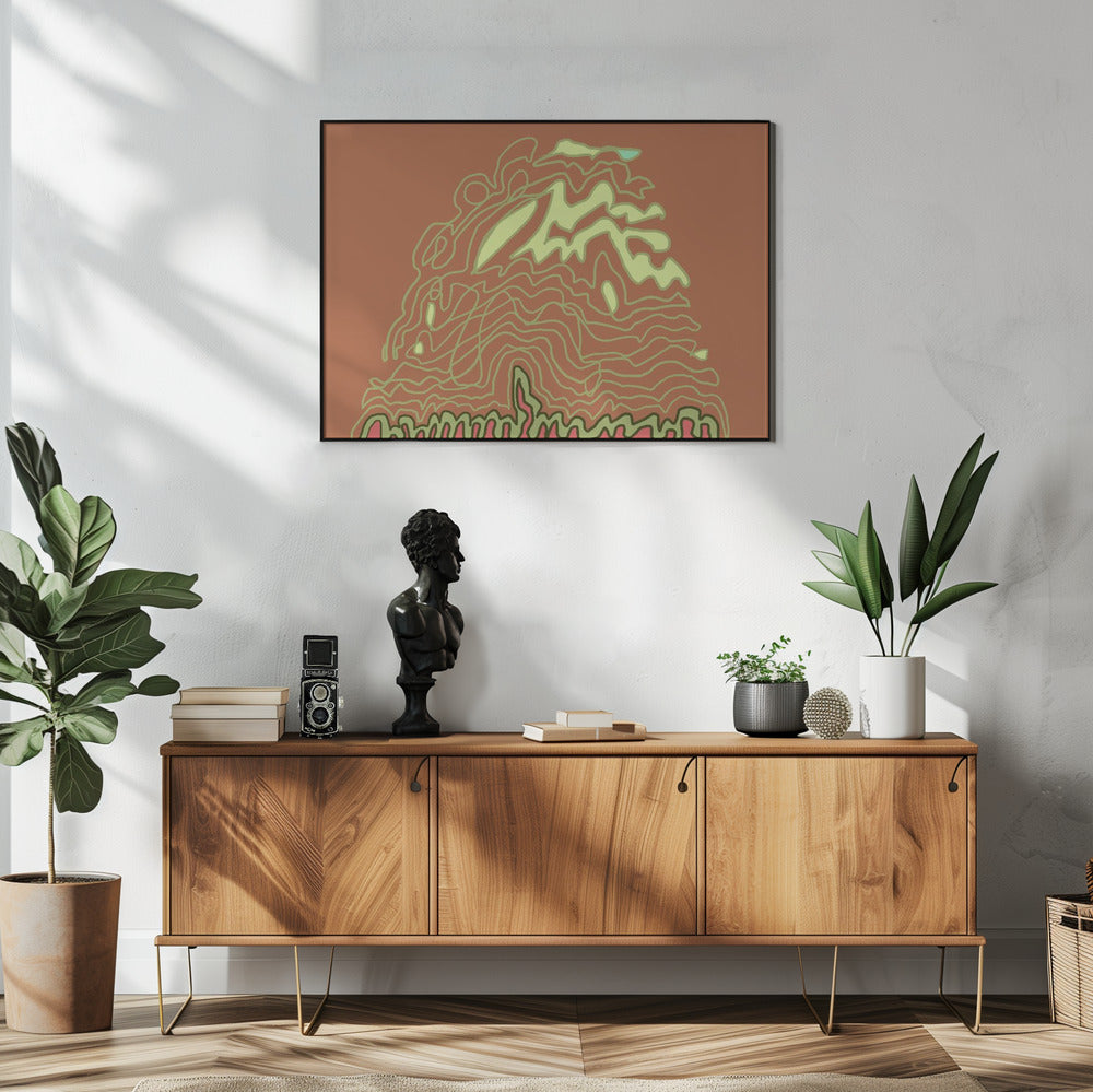 Strichzeichnung Rostbraun | Poster
