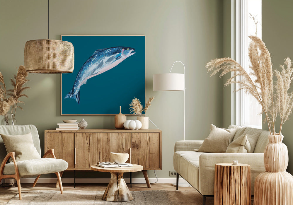 Springender Lachs | Leinwand
