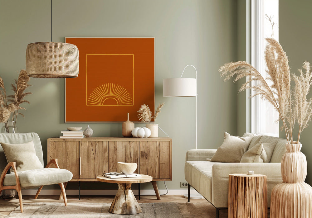 Karamell Minimal Sonne | Leinwand