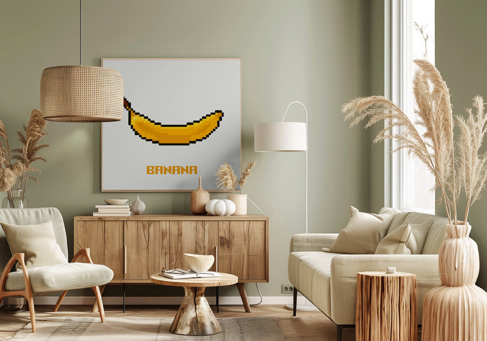 Pixelfrucht - Banane | Leinwand
