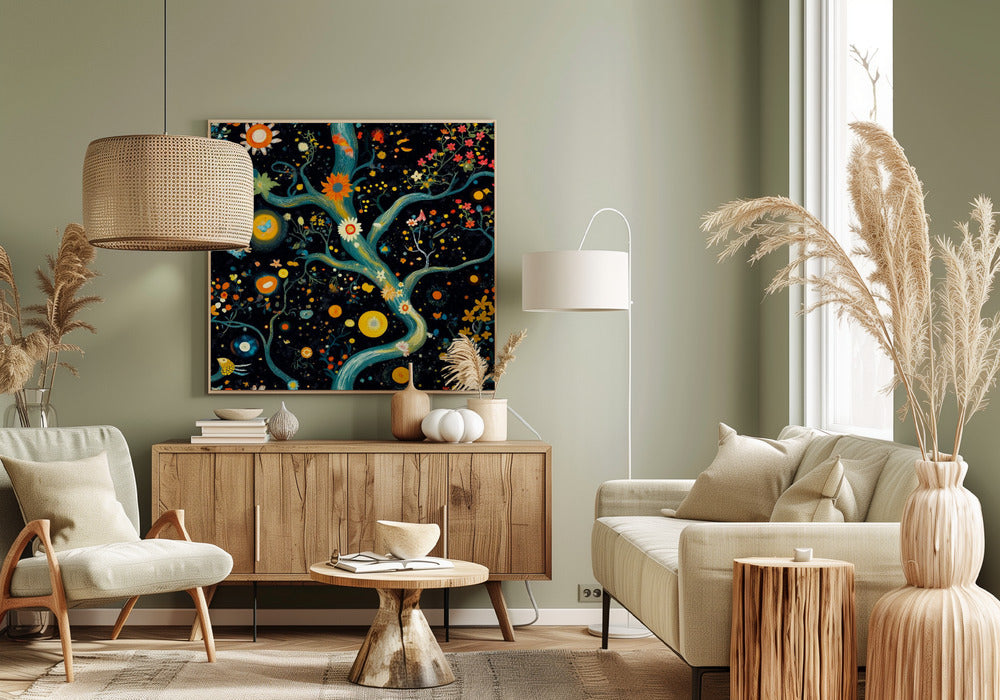 Kosmische Gartenblüten | Leinwand