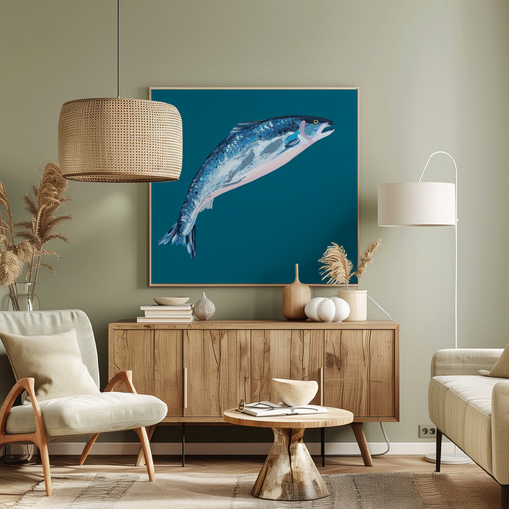 Springender Lachs | Leinwand