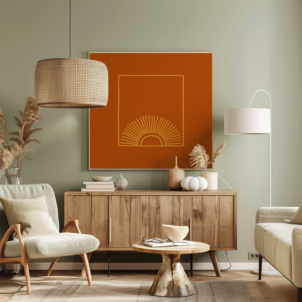 Karamell Minimal Sonne | Leinwand