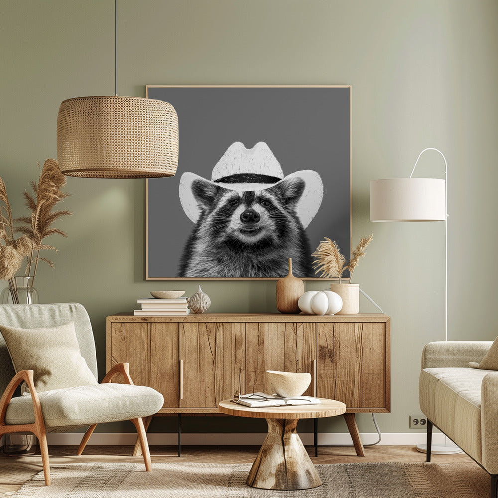 Wyatt, der Cowboy-Waschbär | Leinwand