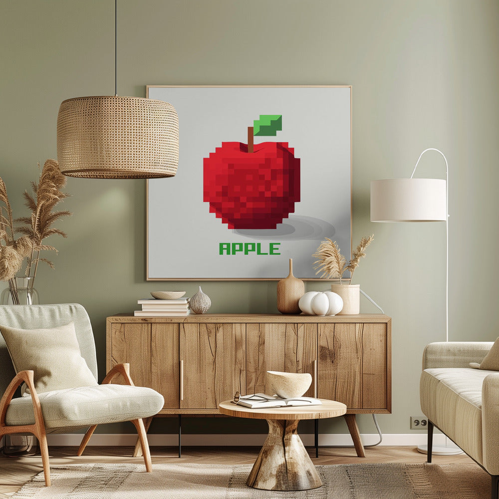 Pixel Frucht Apfel | Leinwand