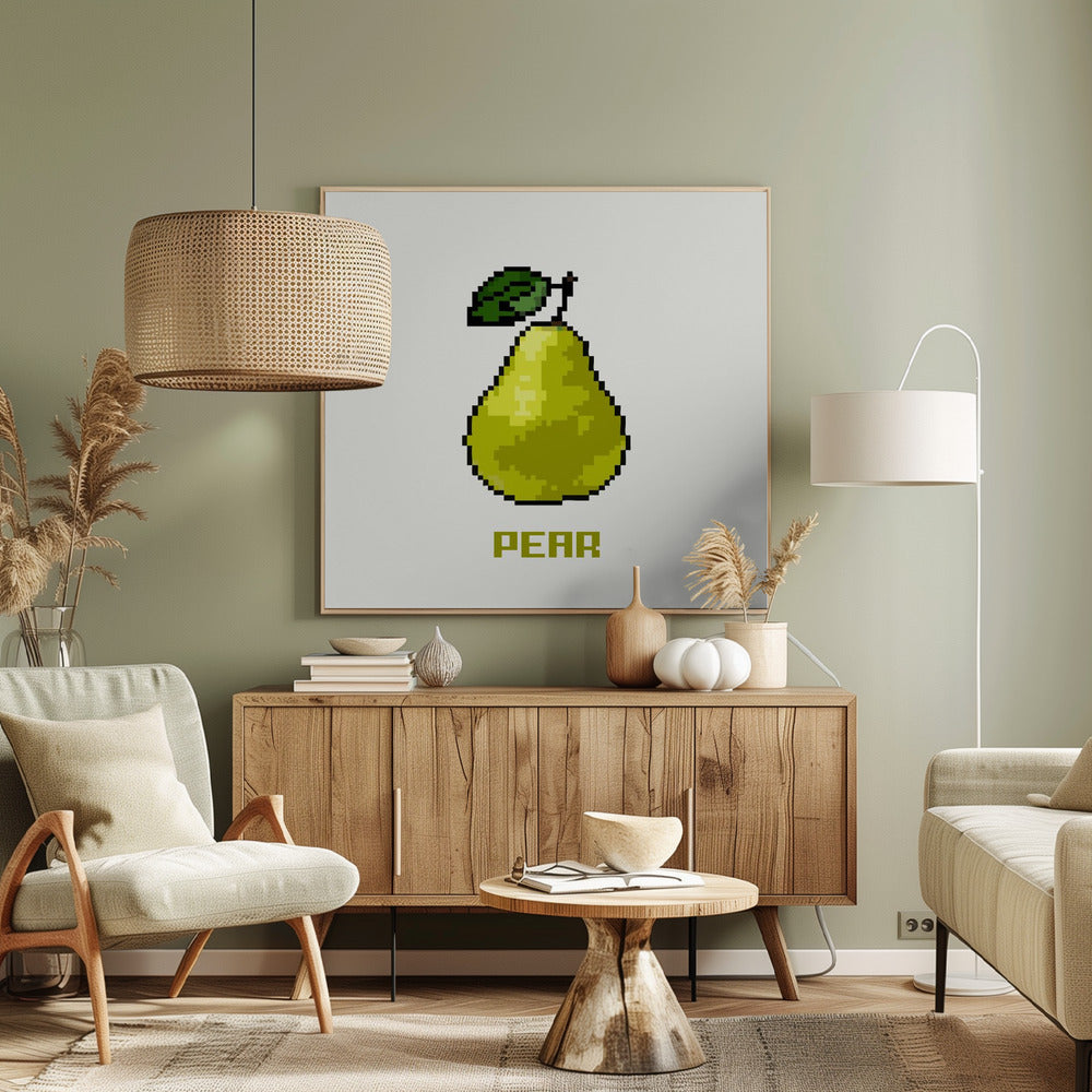 Pixel Fruit - Birne | Leinwand