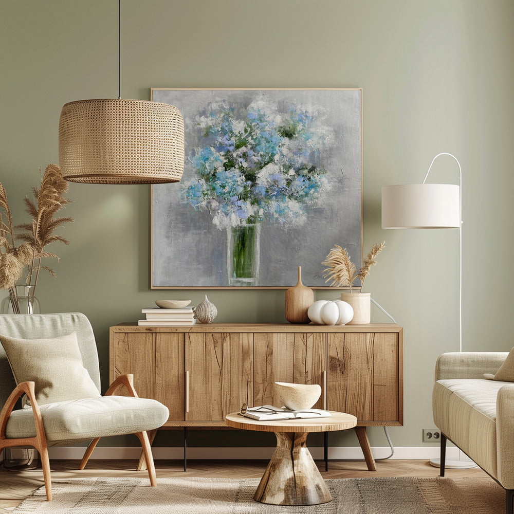 Blumenstrauß in einer Glasvase | Leinwand