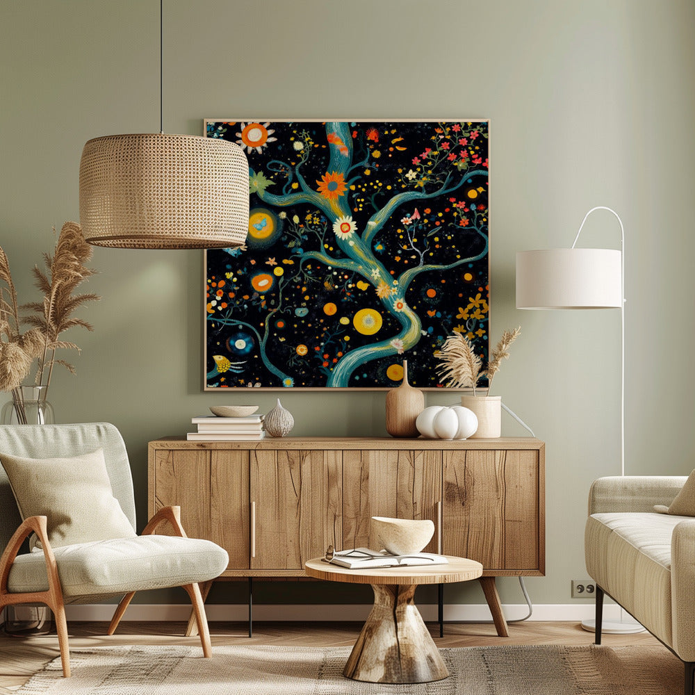 Kosmische Gartenblüten | Leinwand