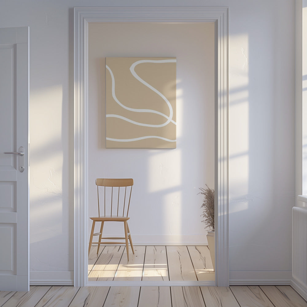 Beige Linien 01 | Leinwand