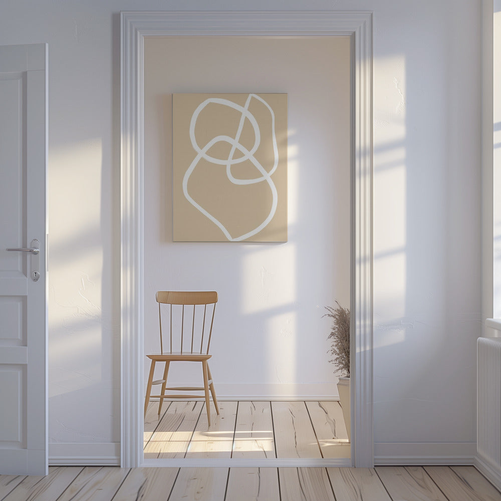 Beige Linien 03 | Leinwand