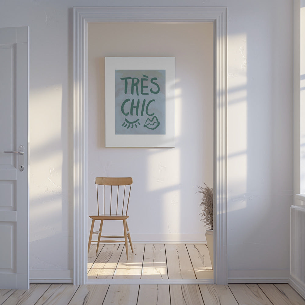 Très Chic Blauer Rahmen | Leinwand