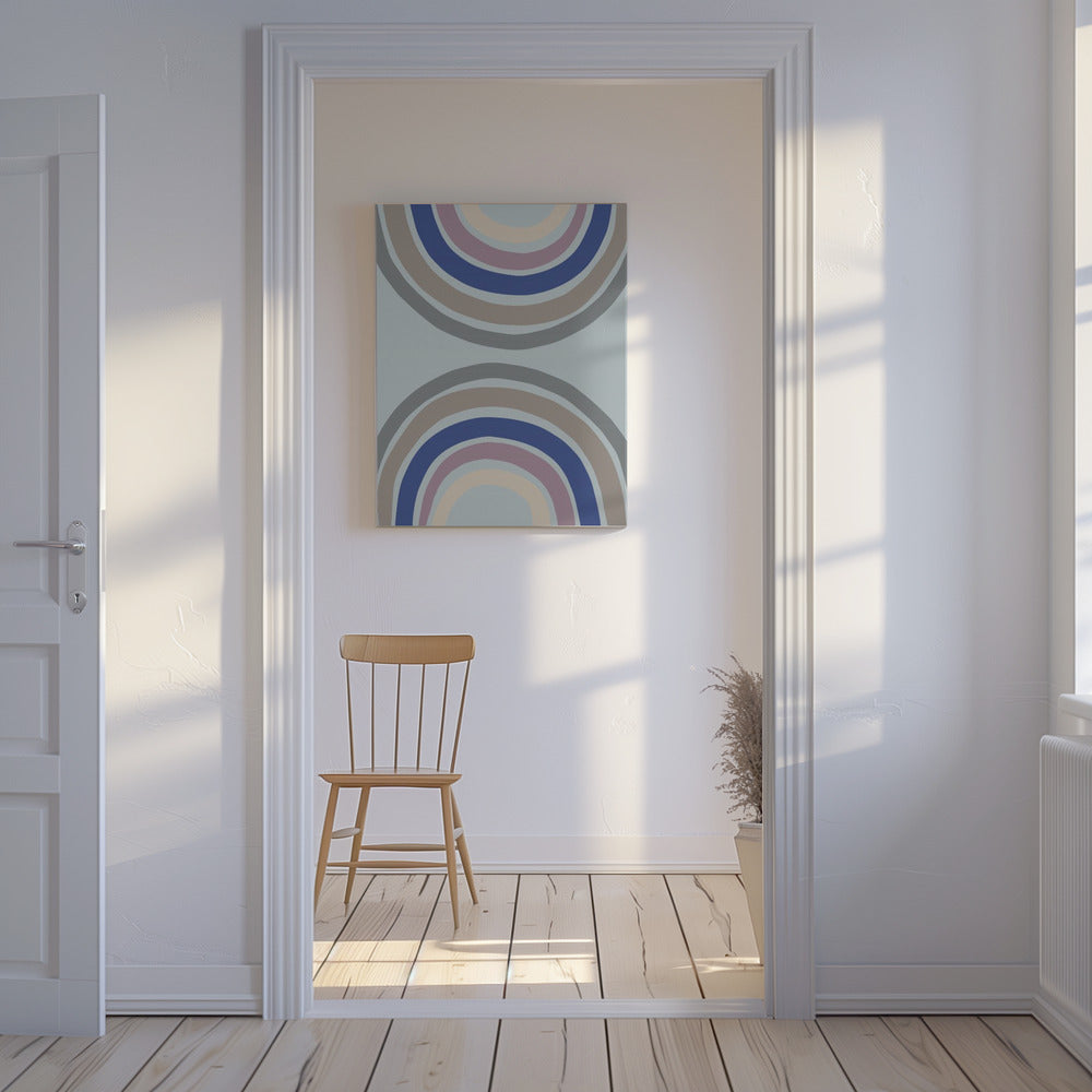 Doppelter Regenbogen Blau | Leinwand