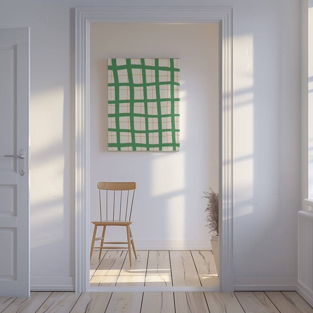 Grünes Gitter | Leinwand