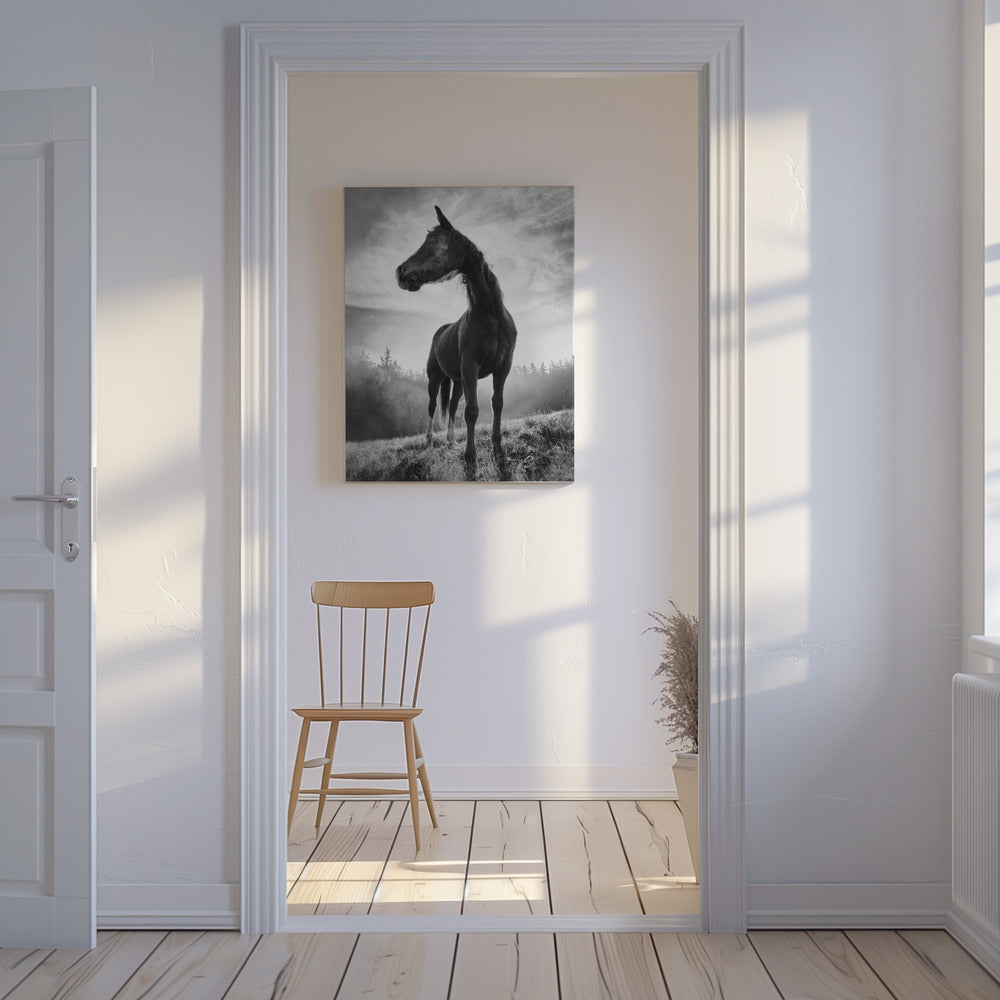 Pferd mit Hintergrundbeleuchtung | Leinwand