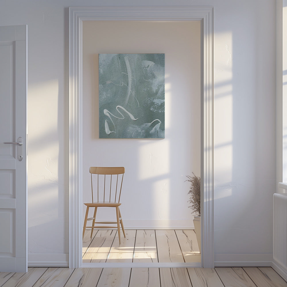 Grünes und weißes Acryl | Leinwand