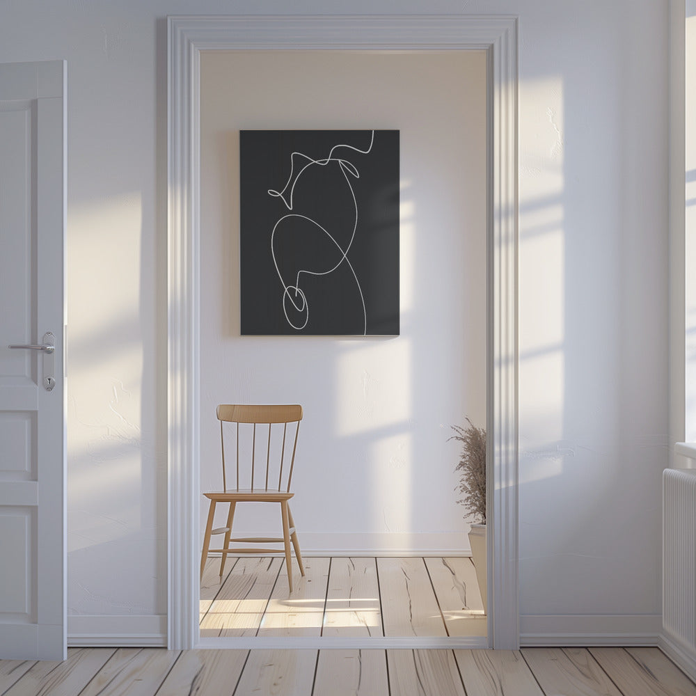 Weiße Kringel auf dunklem Hintergrund | Leinwand