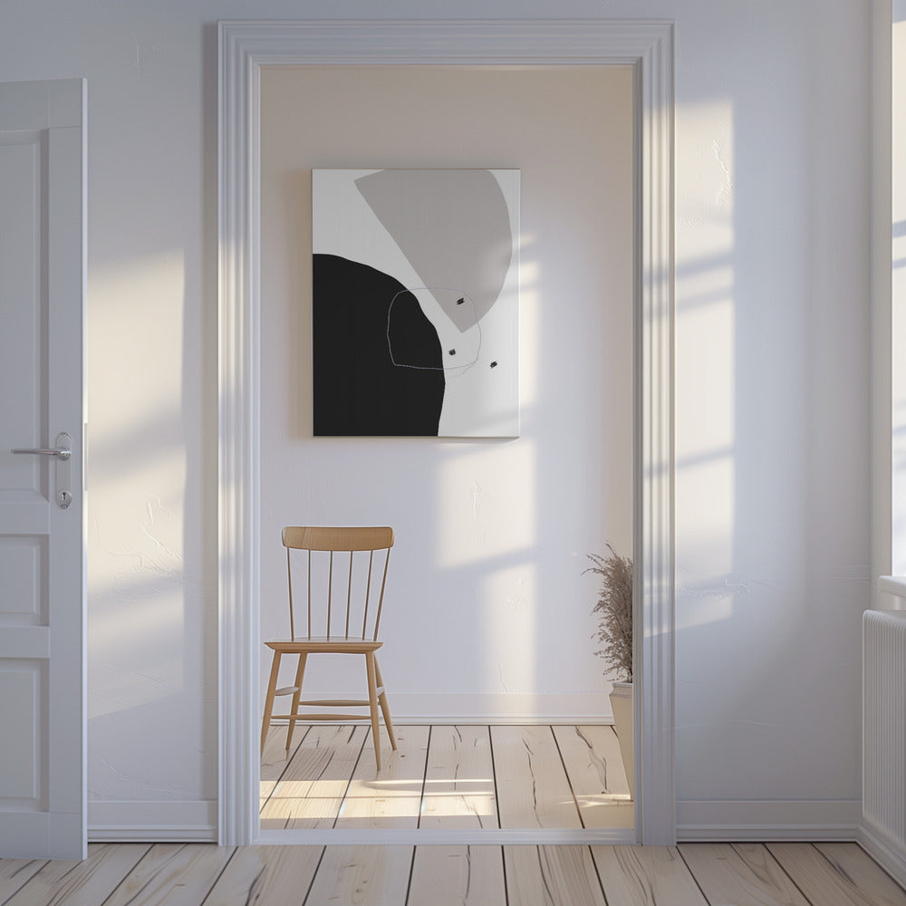 Kräftige schwarze und graue Formen | Leinwand