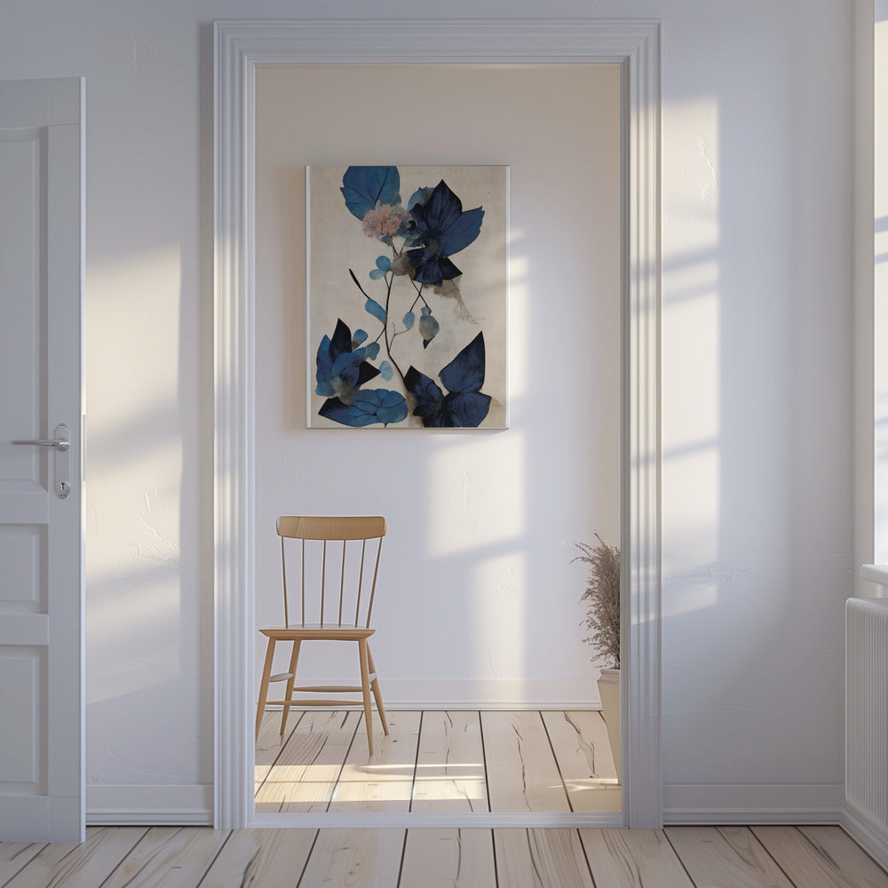 Blaue Trockenblumen | Leinwand