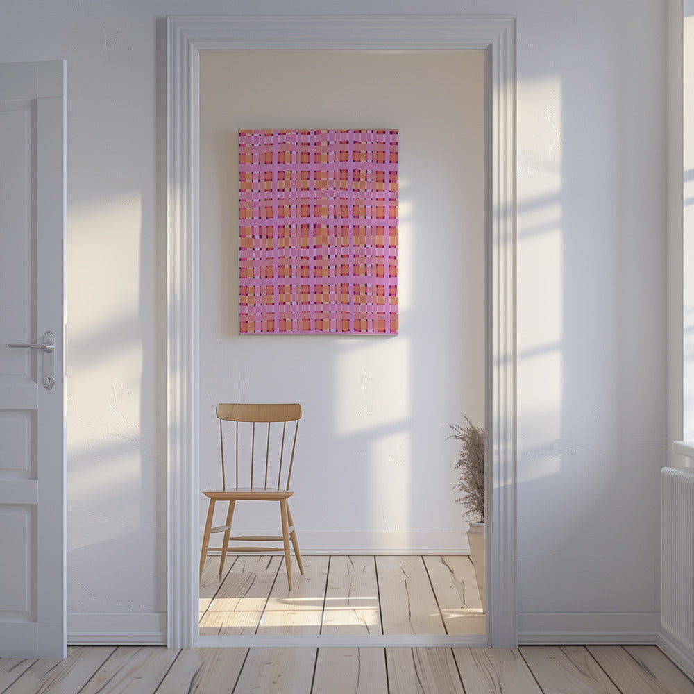 Verzerrte rosa Linien | Leinwand