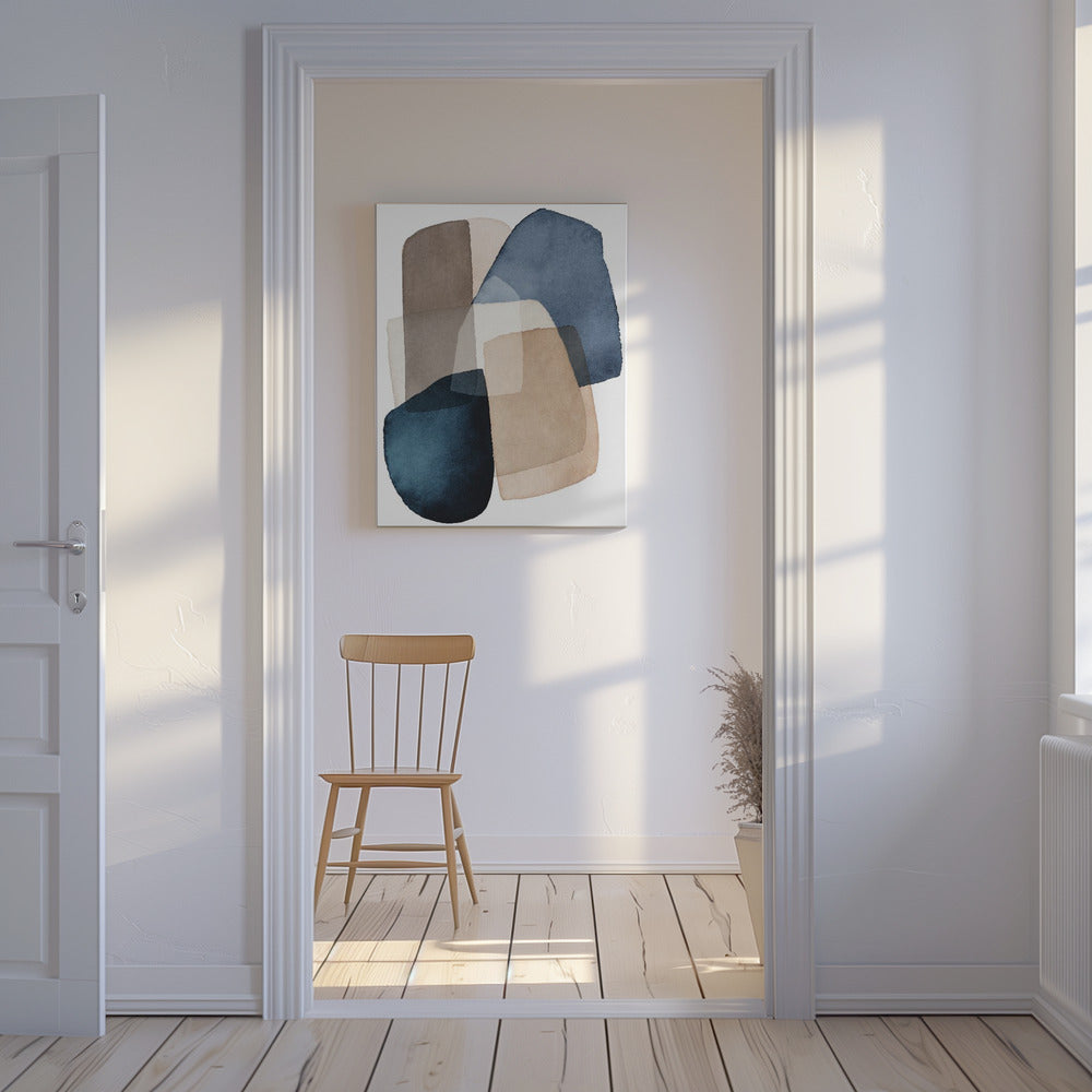 Blaubraune Blöcke | Leinwand