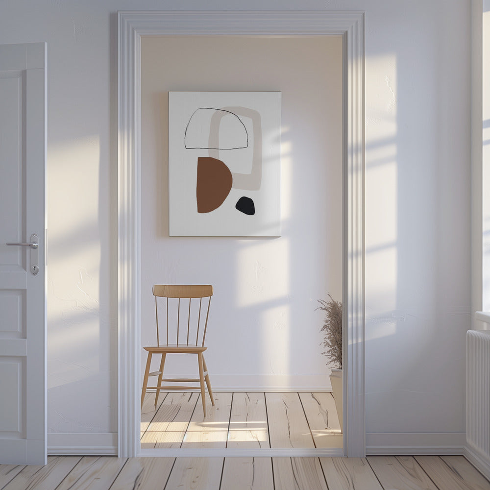 Minimalistische geometrische Formen in Erdtönen | Leinwand