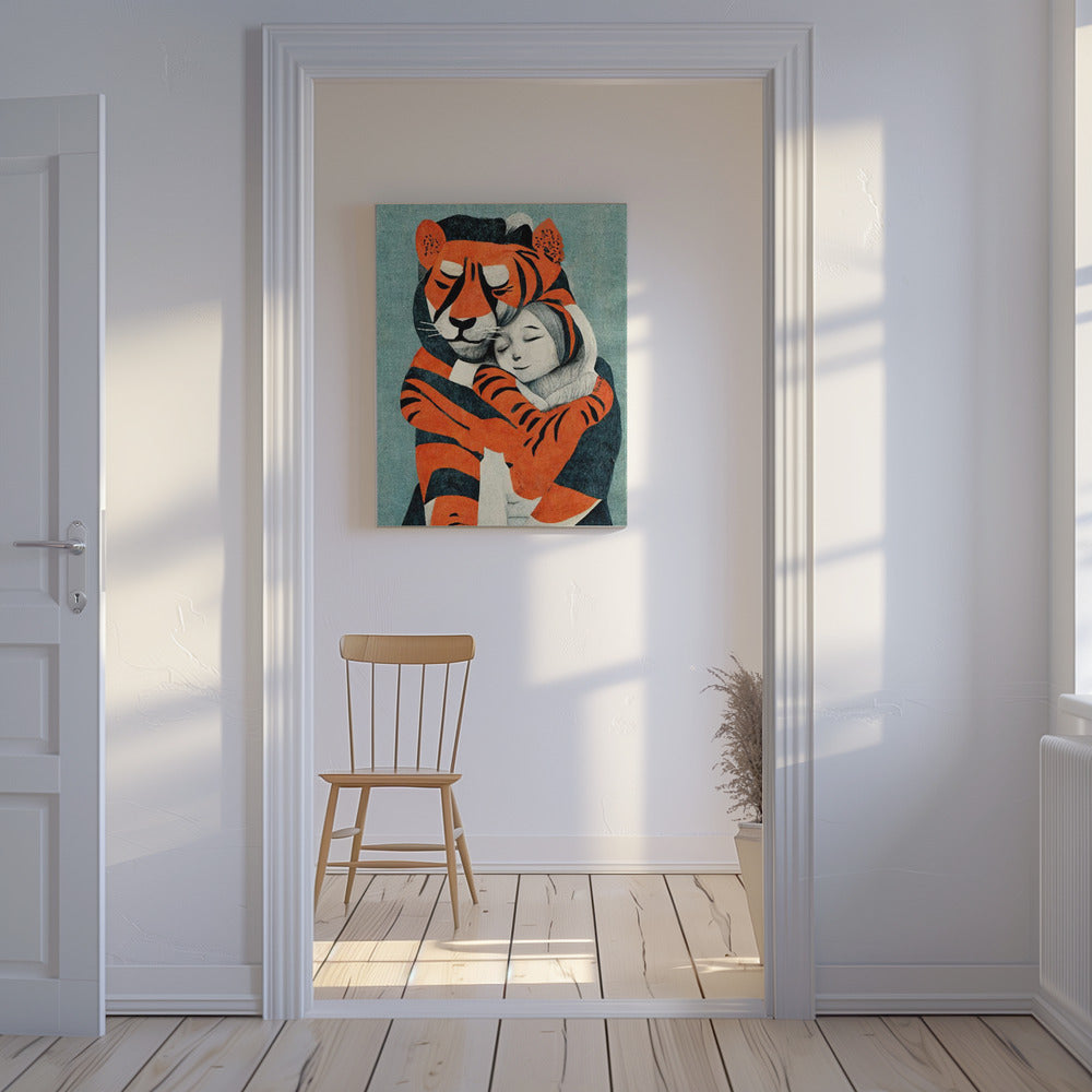 Tigerumarmung | Leinwand
