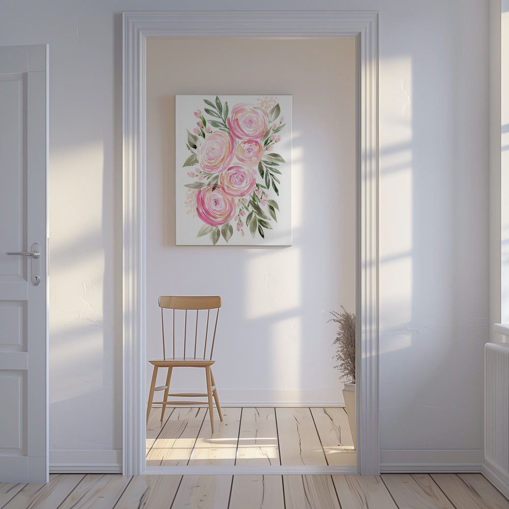 Begonia pink ranunculus bouquet | Canvas