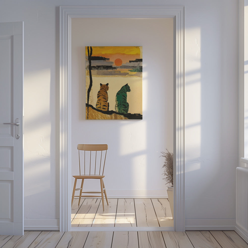 Sonnenuntergangsbegleiter | Leinwand
