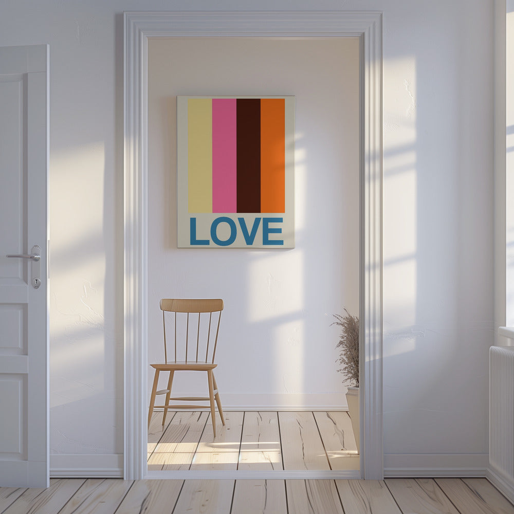 Retro Streifen LOVE Sommerfrüchte | Leinwand