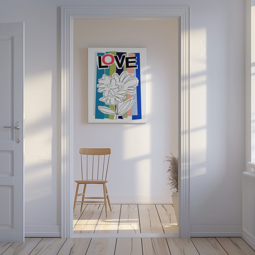 Scribble Flower Blue | Canvas