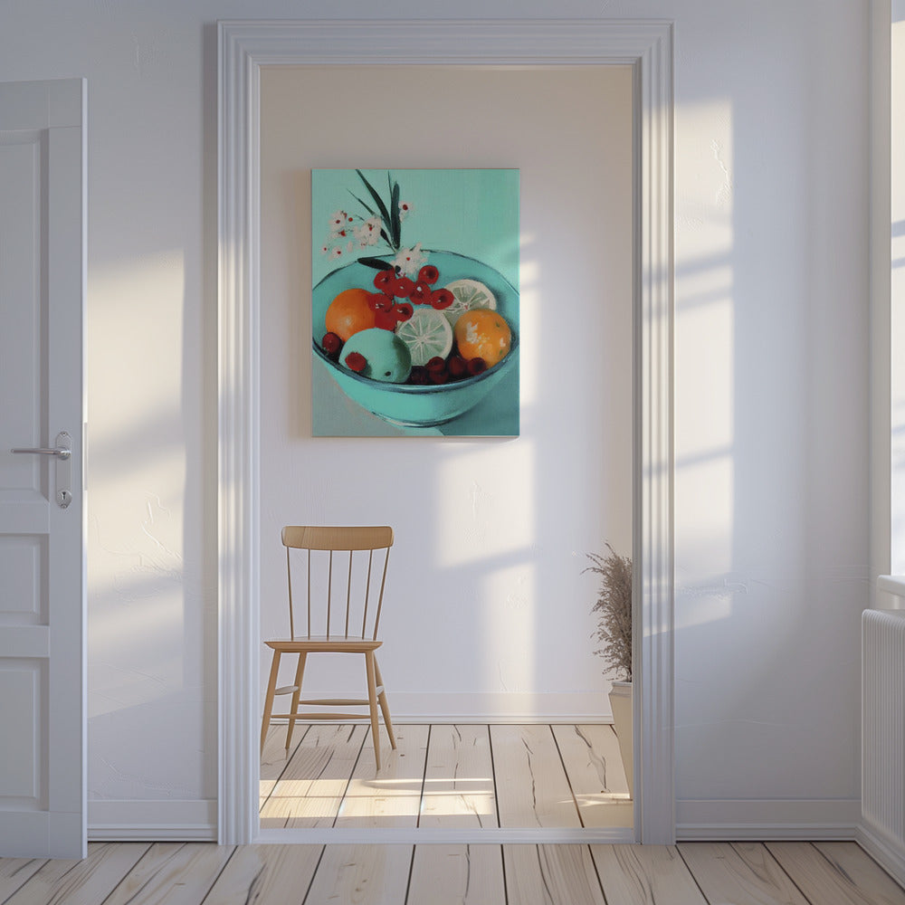 Lebendige Obstschale | Leinwand