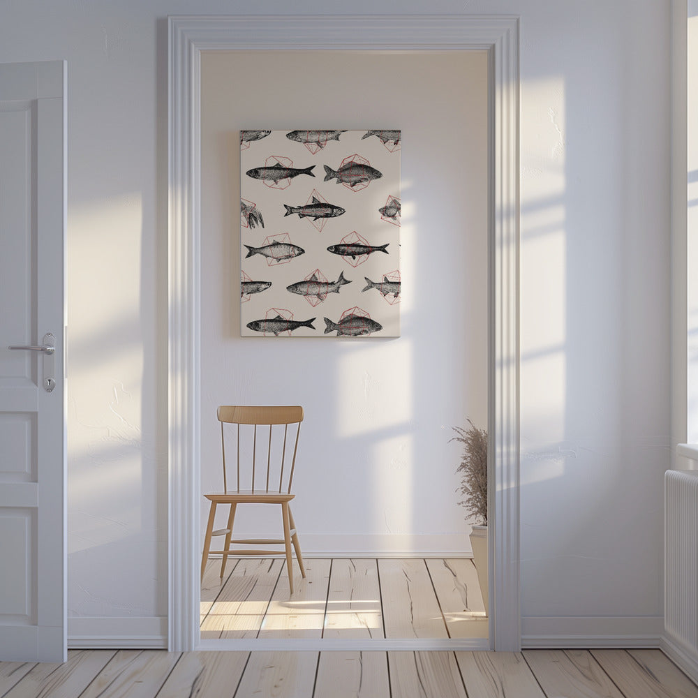 Fische in Geometrie Nr. 4 | Leinwand