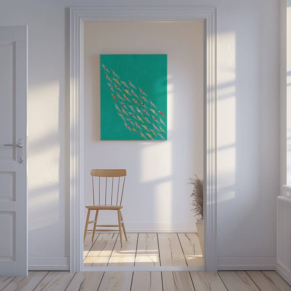 Racing Swimmers | Canvas