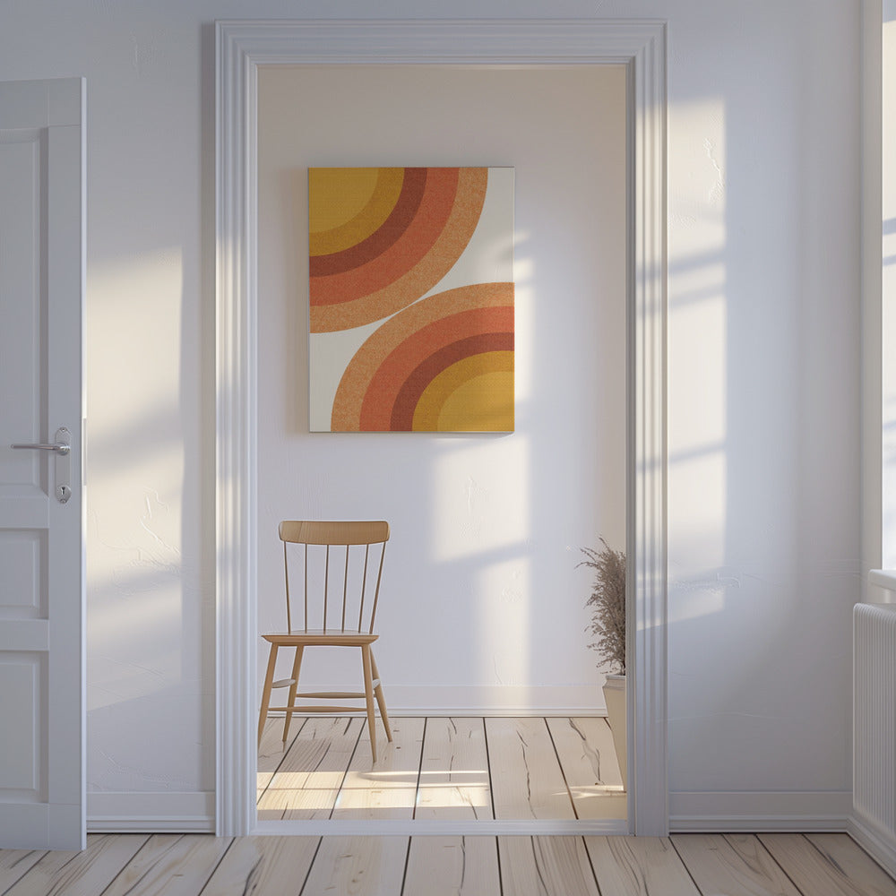 Retro Sunburst Wellen | Leinwand
