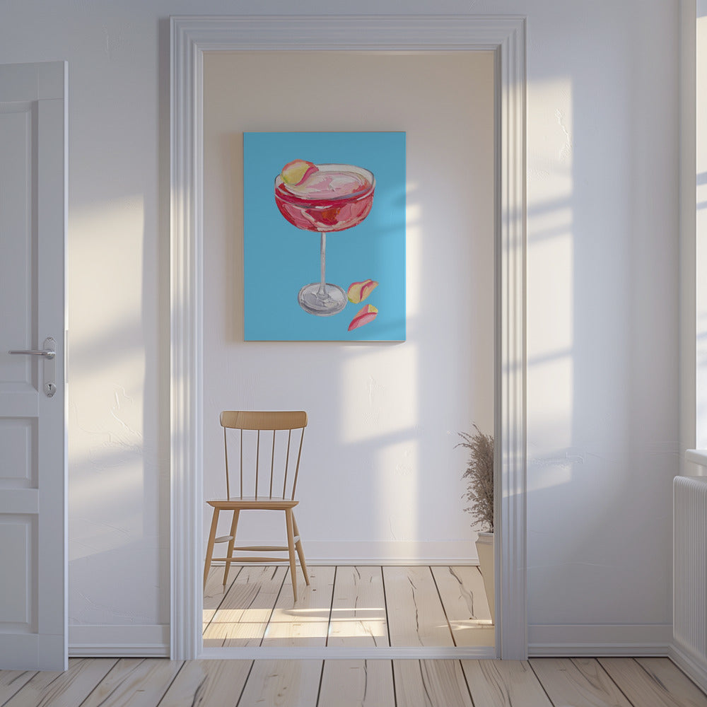 Funkelnder Rosen-Gin-Cocktail | Leinwand